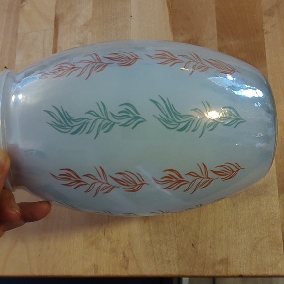 Source Unknown Other - MCM Asian Glass Vase with Multicolor Leaf Design Vintage Mint